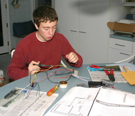 Ari prewiring the harness
