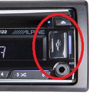 USB input on Alpine receiver