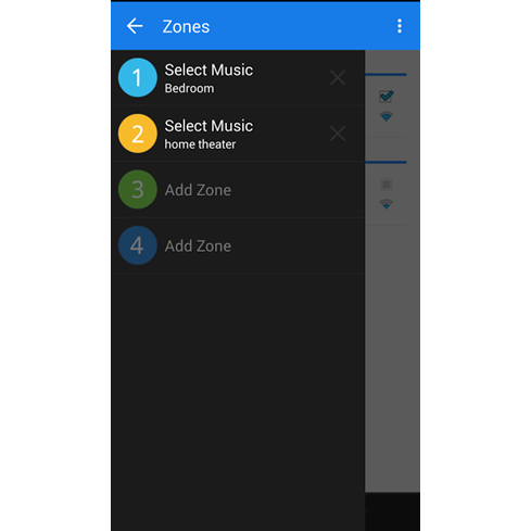 Screenshot of the Phorus Play-Fi app