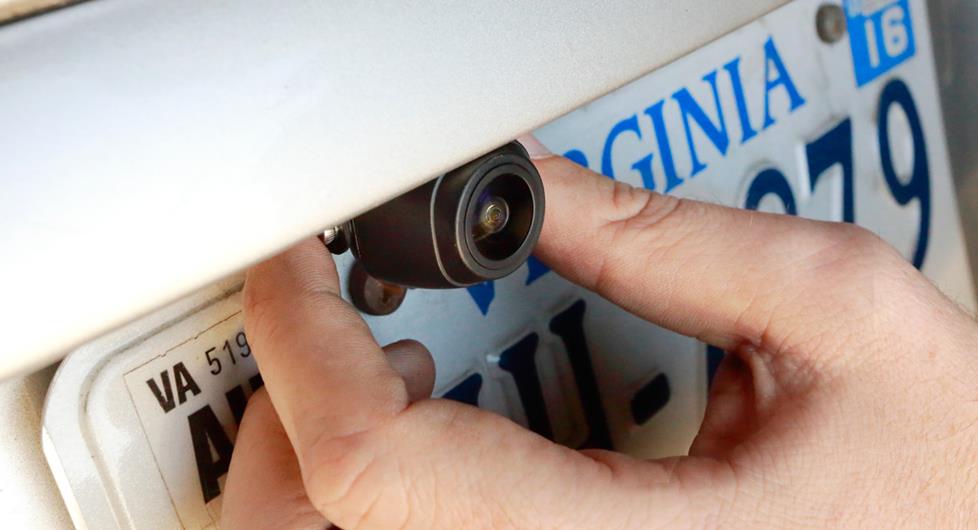 Camera mount over license plate