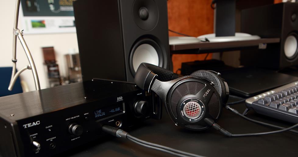 Focal Utopia headphones paired with TEAC UD-503 headphone amp