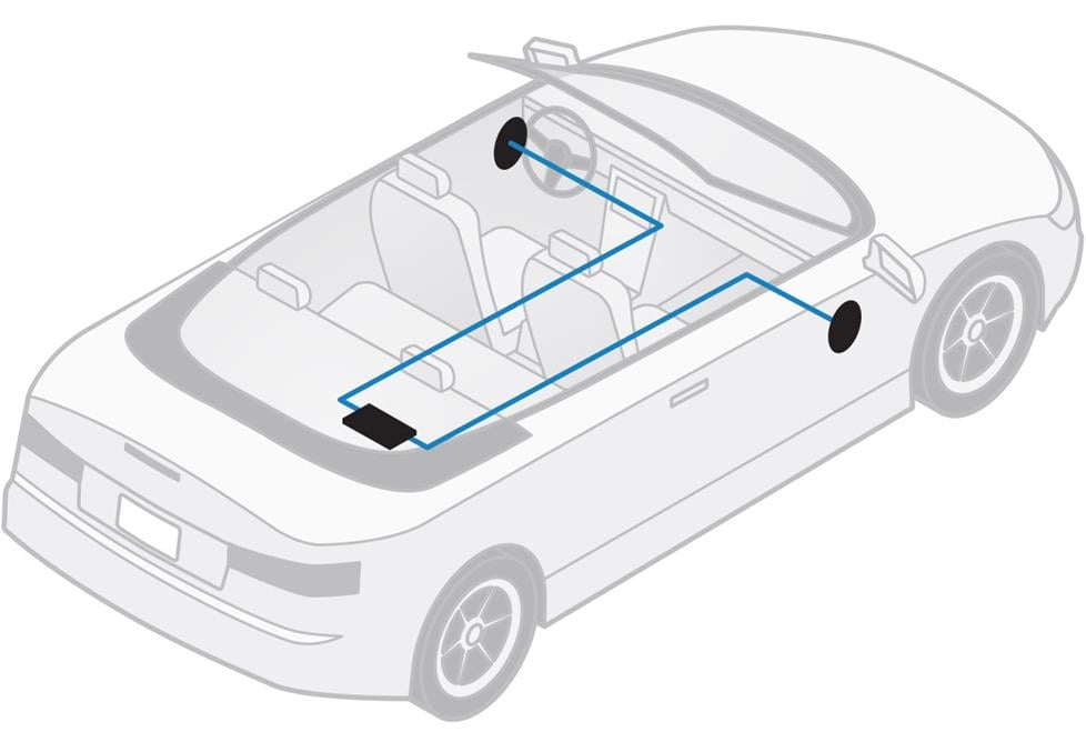 Diagram of a 2-channel amp