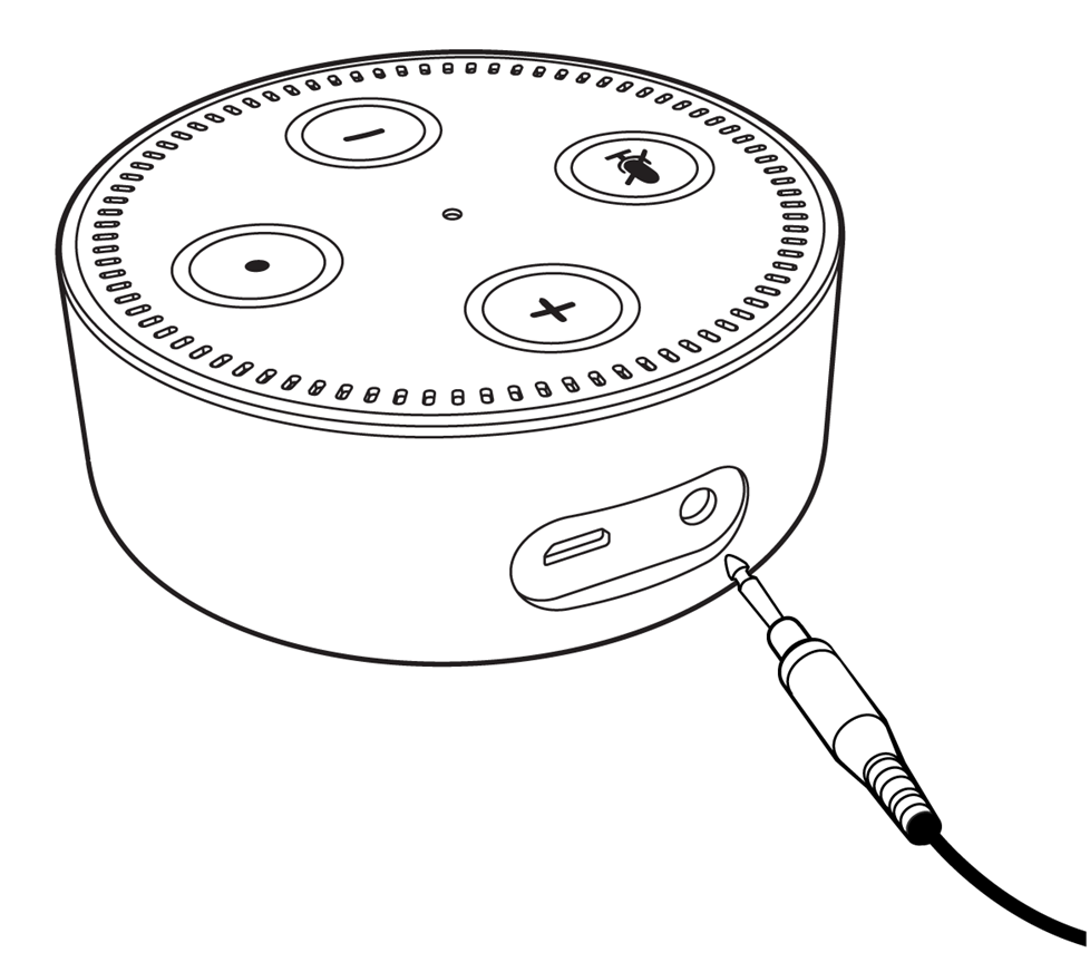 Illustration of Eco Dot audio output jack