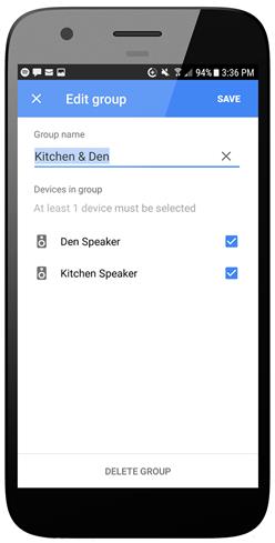 Phone with groups screen