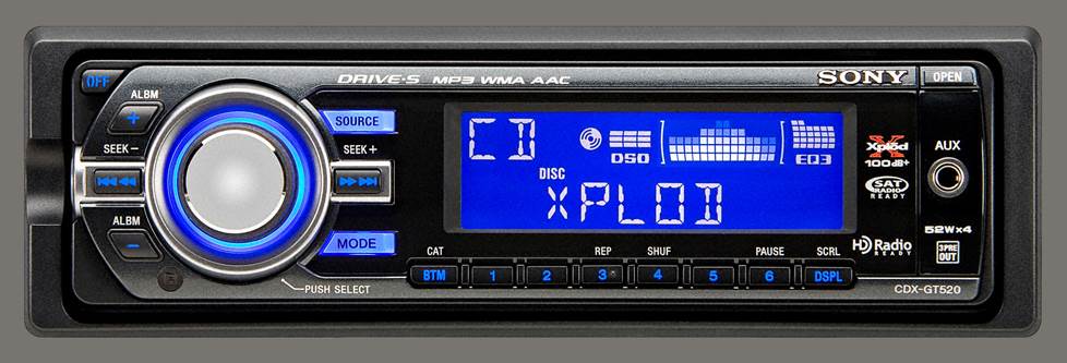 A Sony Xplod stereo faceplate