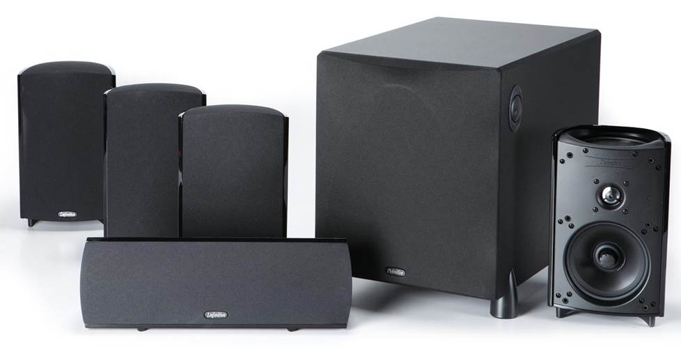 Surround sound speaker system with subwoofer