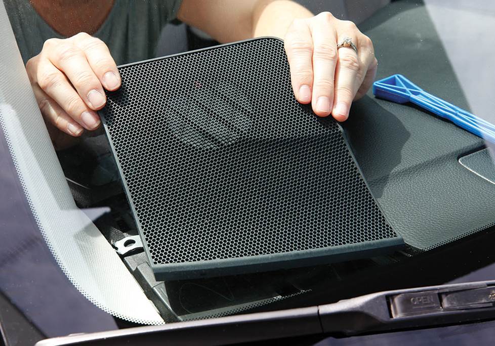 Replacing grille.