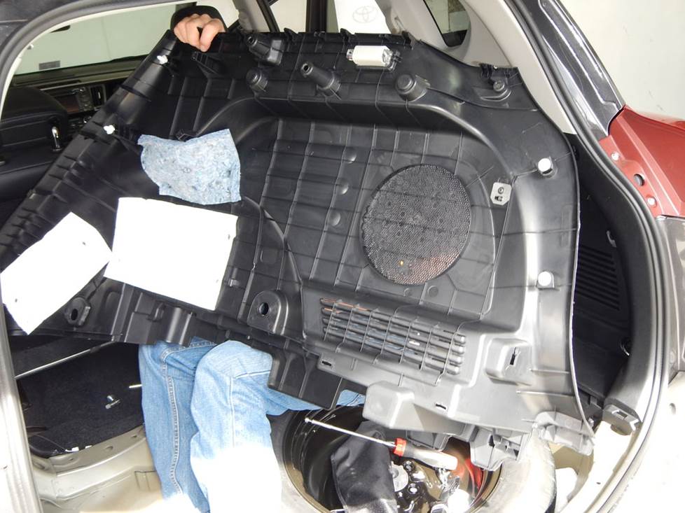 toyota rav4 rear subwoofer removal
