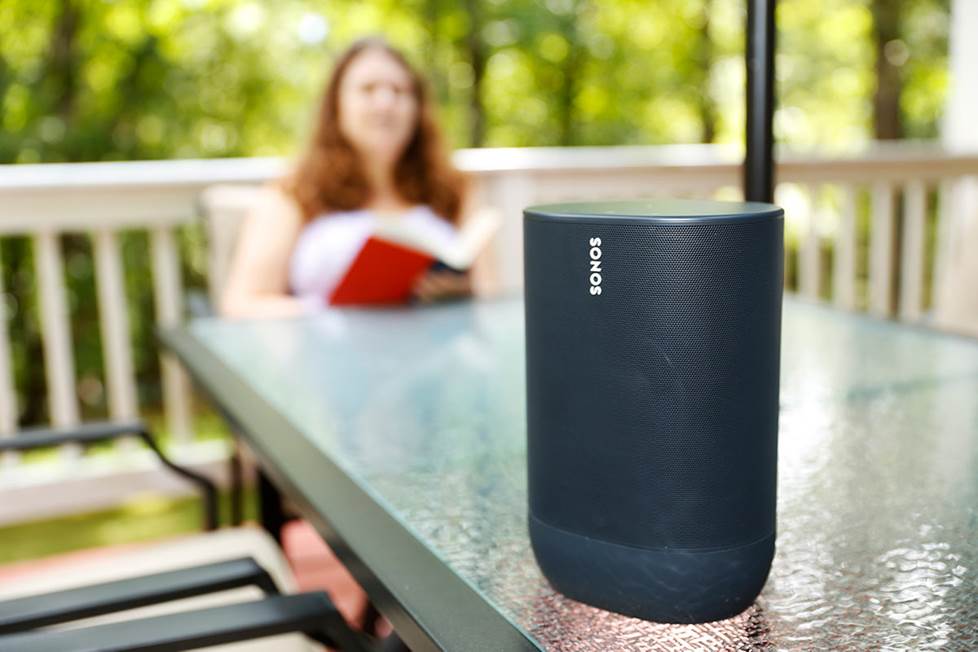 Sonos Move speaker on patio