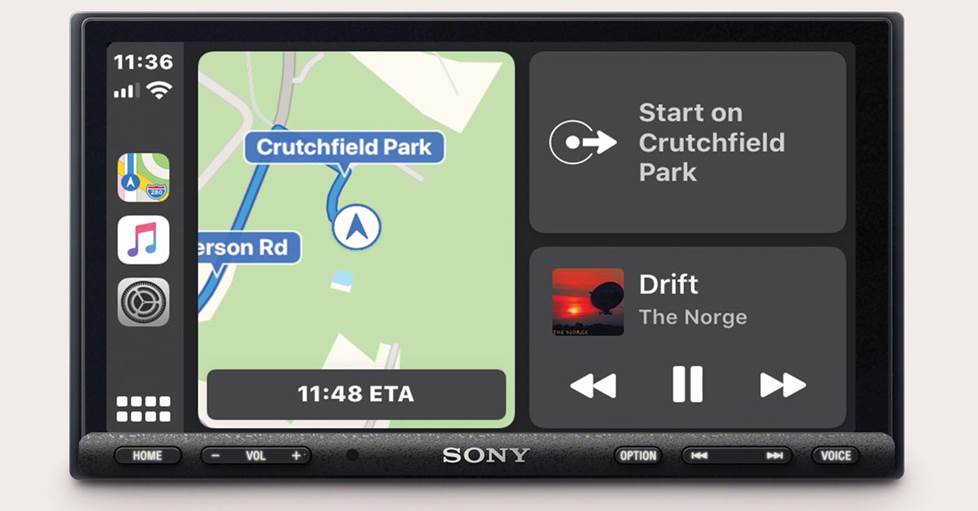 Sony XAV-AX7000 with navigation screen