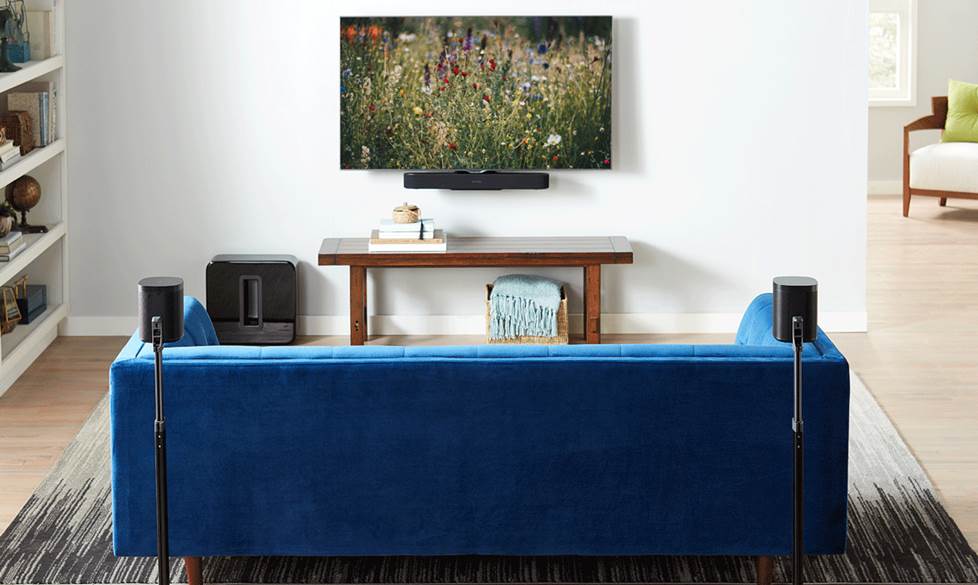 Sonos sound system in a living room.