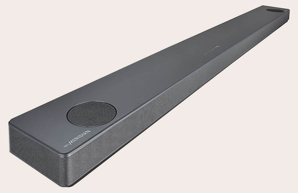 LG soundbar with upward-firing speakers.