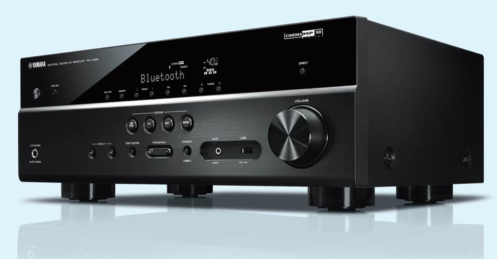 Yamaha RX-V485 5.1-channel home theater receiver with Wi-Fi®, Bluetooth®, MusicCast, and Apple® AirPlay® 2