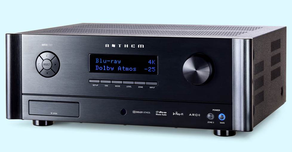 Anthem MRX 720 7.2-channel home theater receiver with Anthem Room Correction, DTS Play-Fi®, and Dolby Atmos®
