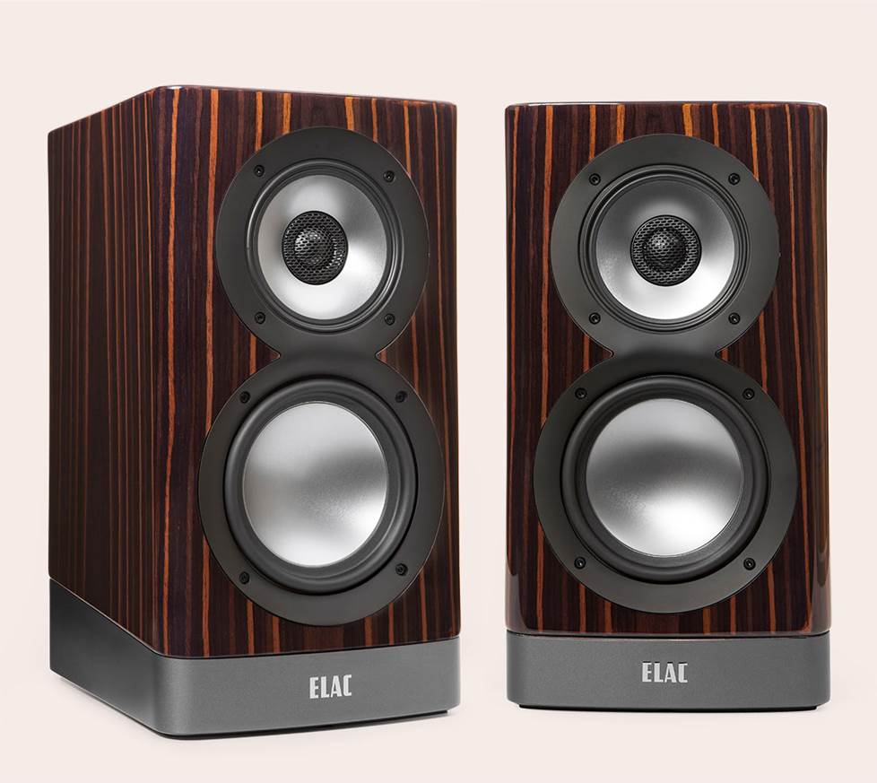 Ebony Elac Navis powered speakes