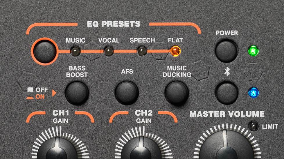 PA speaker control panel