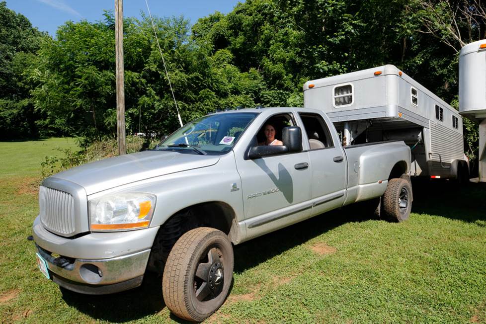 Truck with horse trailer