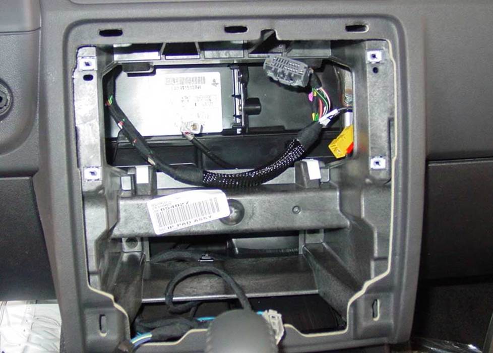 Dodge Challenger radio cavity