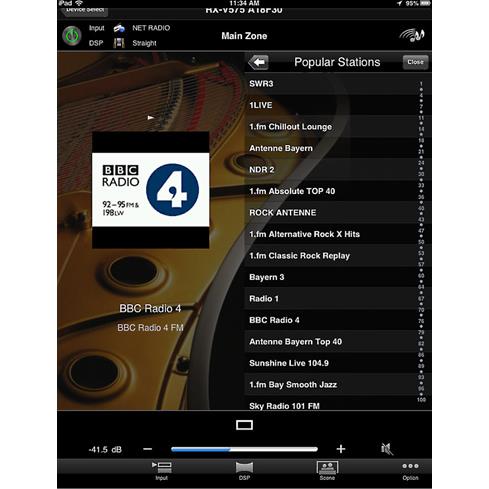 The Yamaha A/V Controller app for Apple and Android devices