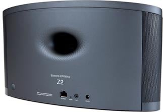 Rear photo of the Bowers & Wilkins Z2 with Flowport for deep, controlled bass response.