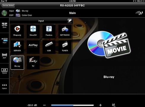 Yamaha's free A/V Controller app for Apple and Android