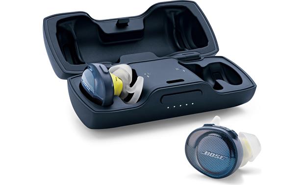 Bose® SoundSport® Free wireless headphones Included charging case banks 10 hours of power to recharge headphones