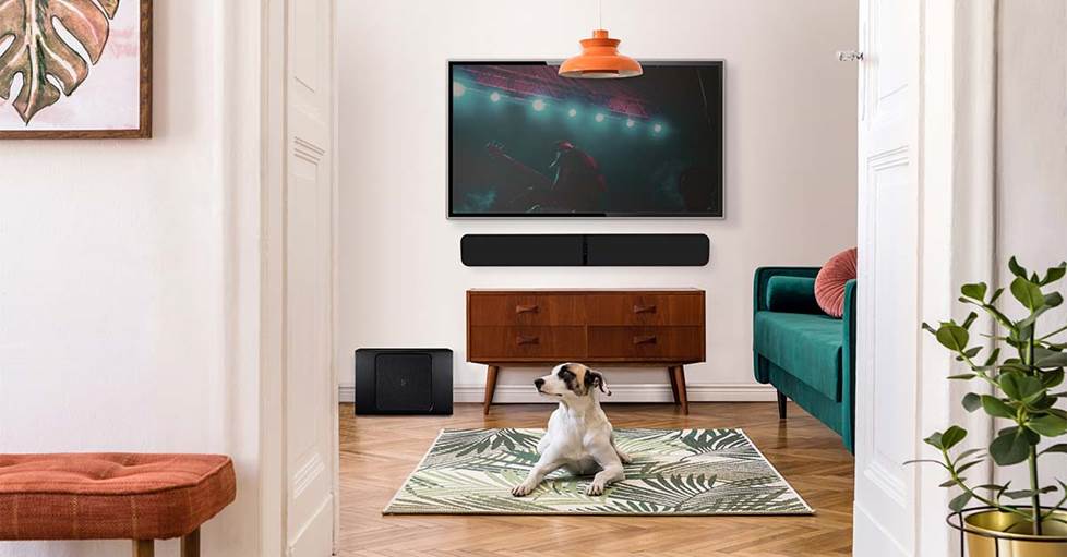 small room with soundbar