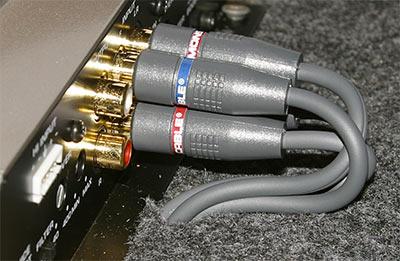 RCA cables plugged in