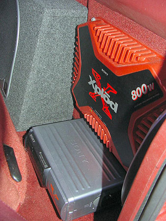 Showing the main speaker amp, 12