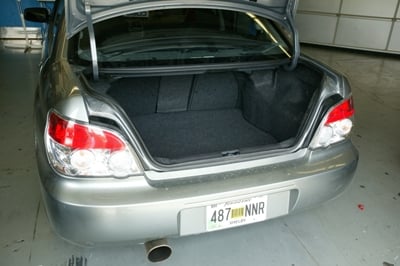 Eddy's trunk before the installation.