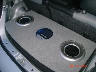 Overview of subwoofer enclosure.