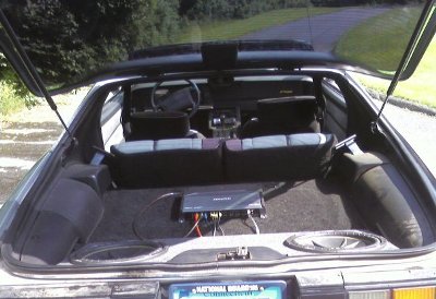 Bass travels all the way to the front of the car, right over the back seats