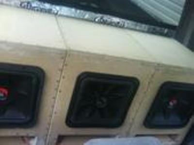 Custom-made subwoofer box.