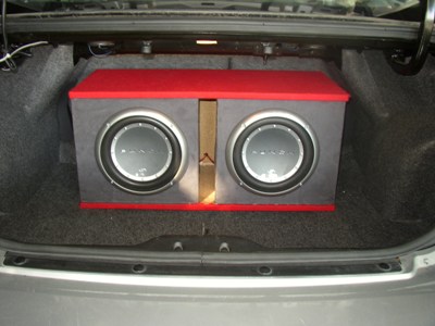 Subwoofers in the custom enclosure