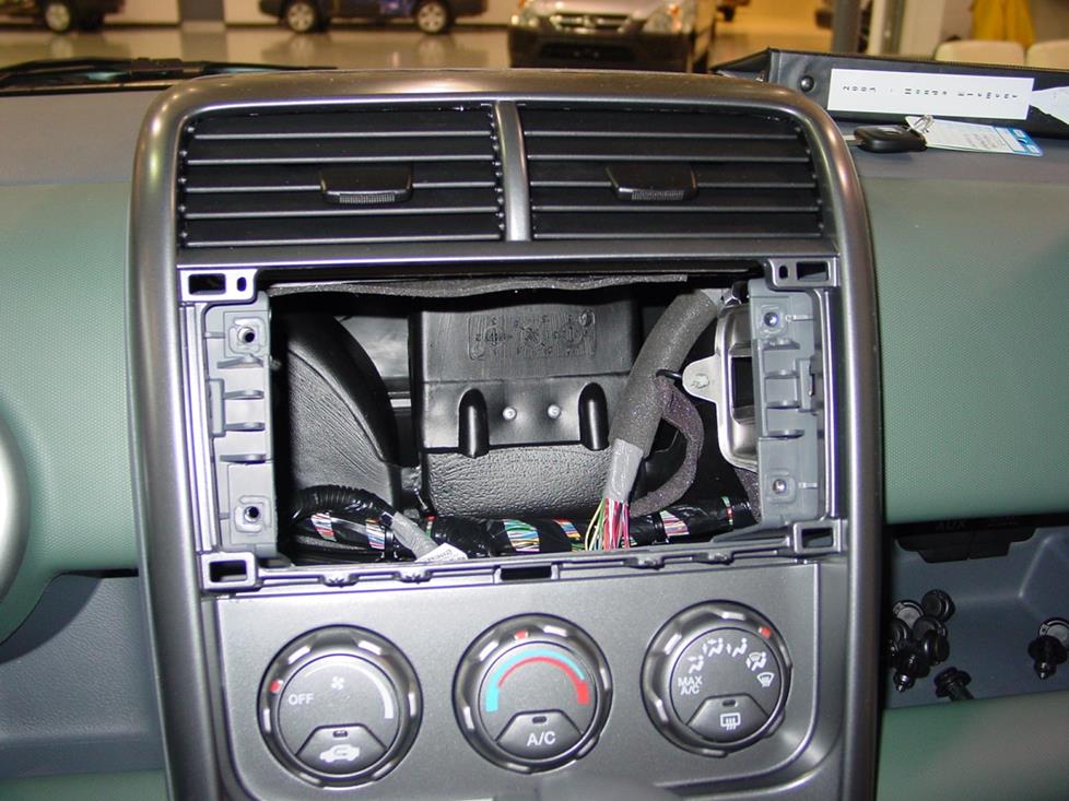 Honda Element factory radio cavity