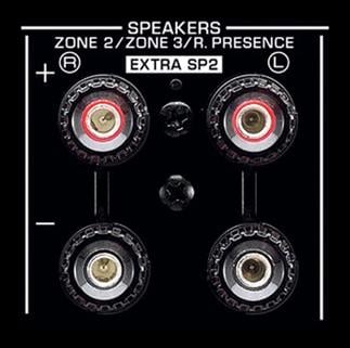 Powered Zone 2 speaker outputs