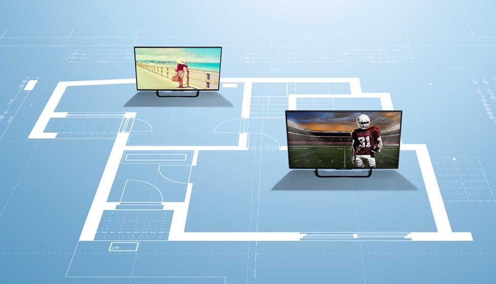 A multi-zone video receiver lets you send video from one receiver to two separate TVs