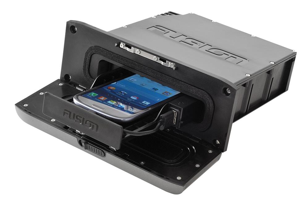 Fusion receiver with hide-away space for smart phone