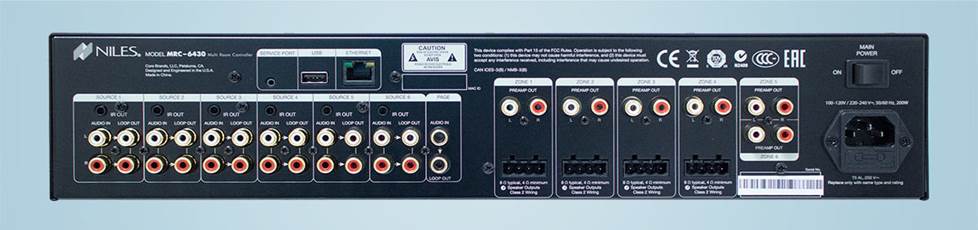 back panel of multi-channel amp