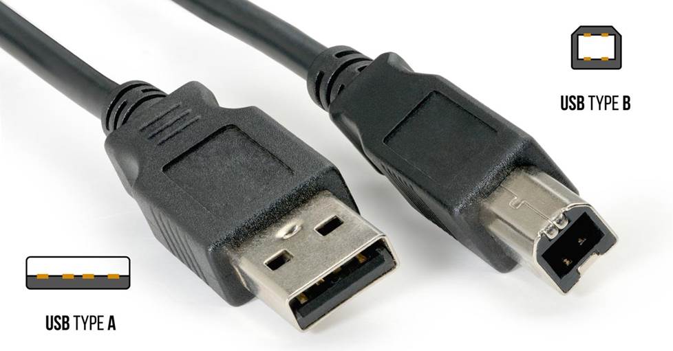 USB Type A and USB Type B