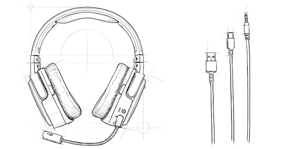 Gaming Headset Drawing
