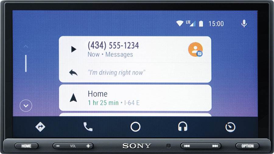 Incoming texts and calls via Android Auto on a Sonyh XAV-AX5000 receiver