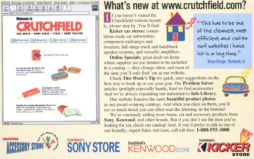 Crutchfield's website, circa 1997