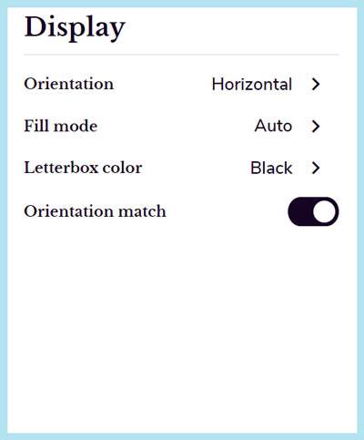 Display settings