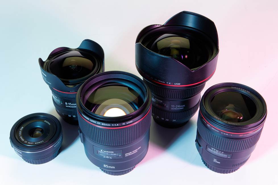 Group shot of various lenses.