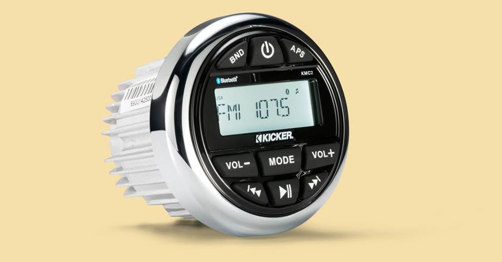 Kicker KMC2 Marine gauge style radio