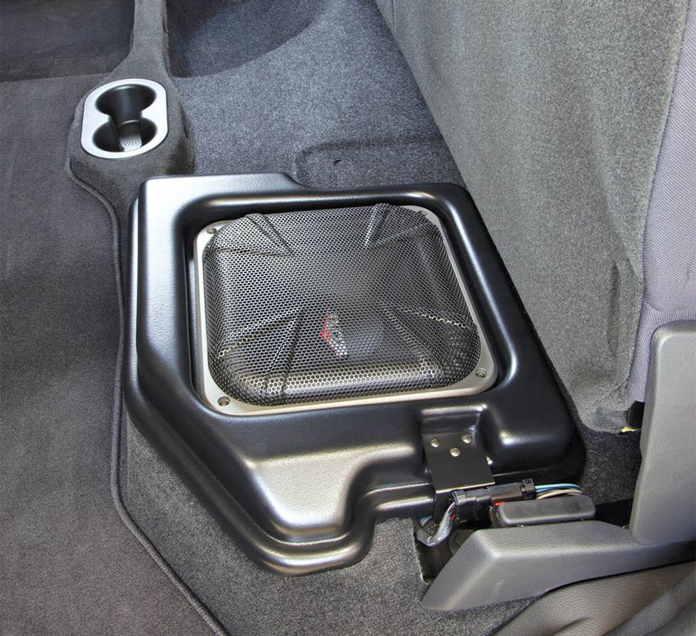 Kicker custom subwoofer system in truck