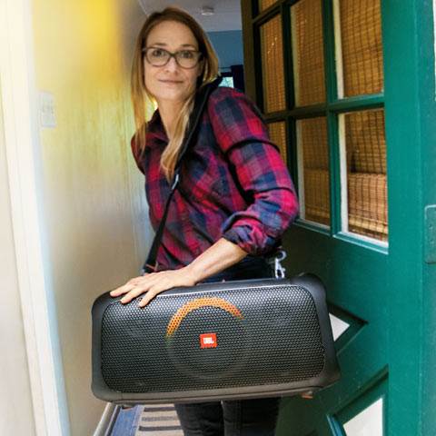 Sure, you can carry a small handheld speaker with you, but Deia takes her portable tunes more seriously.