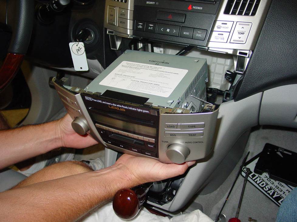 head unit being removed