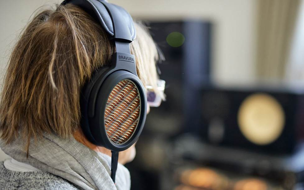 Man wearing the headphones.
